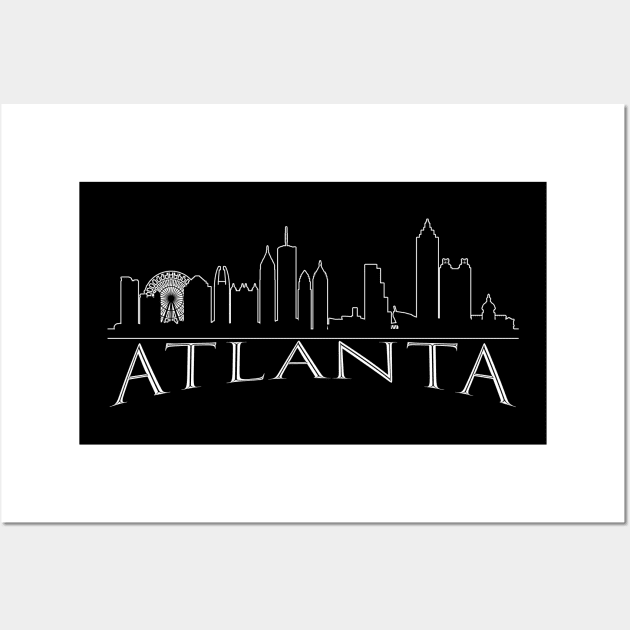 The Love For My City Atlanta Skyline Great Gift For Everyone Who Likes This Place. T-Shirt Wall Art by gdimido